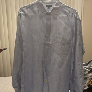 J. Crew Men's Shirt in Blue and White Stripes
